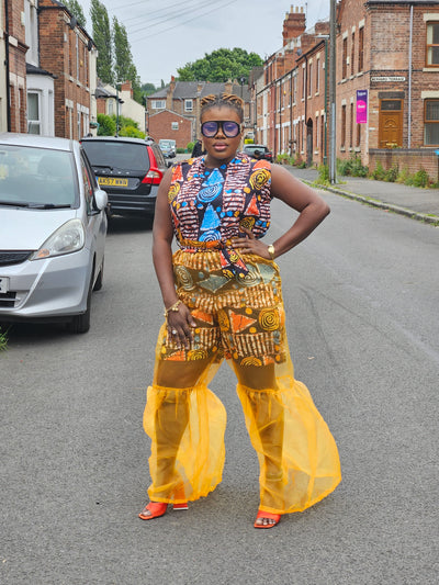 ADUNBI AFRICAN PRINT JUMPSUIT (YELLOW)