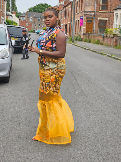 ADUNBI AFRICAN PRINT JUMPSUIT (YELLOW)