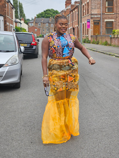 ADUNBI AFRICAN PRINT JUMPSUIT (YELLOW)