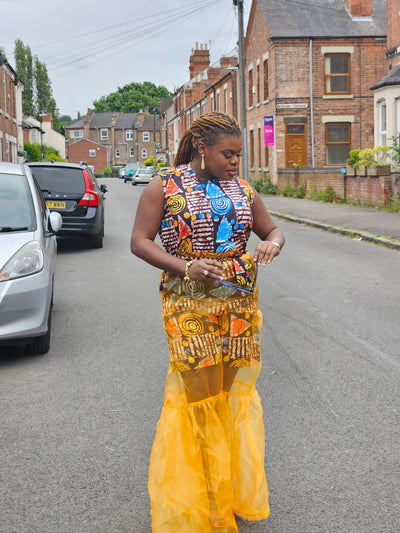 ADUNBI AFRICAN PRINT JUMPSUIT (YELLOW)