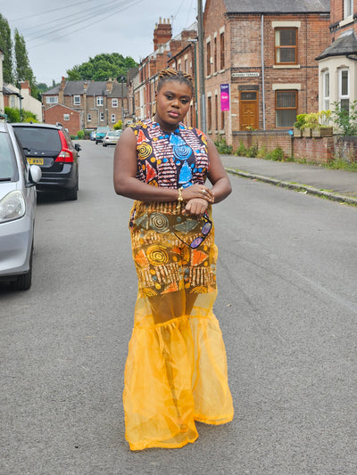 ADUNBI AFRICAN PRINT JUMPSUIT (YELLOW)