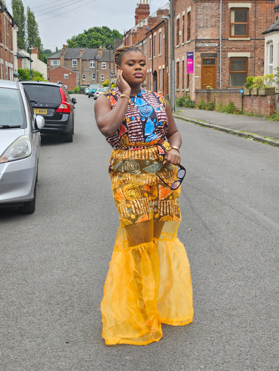 ADUNBI AFRICAN PRINT JUMPSUIT (YELLOW)