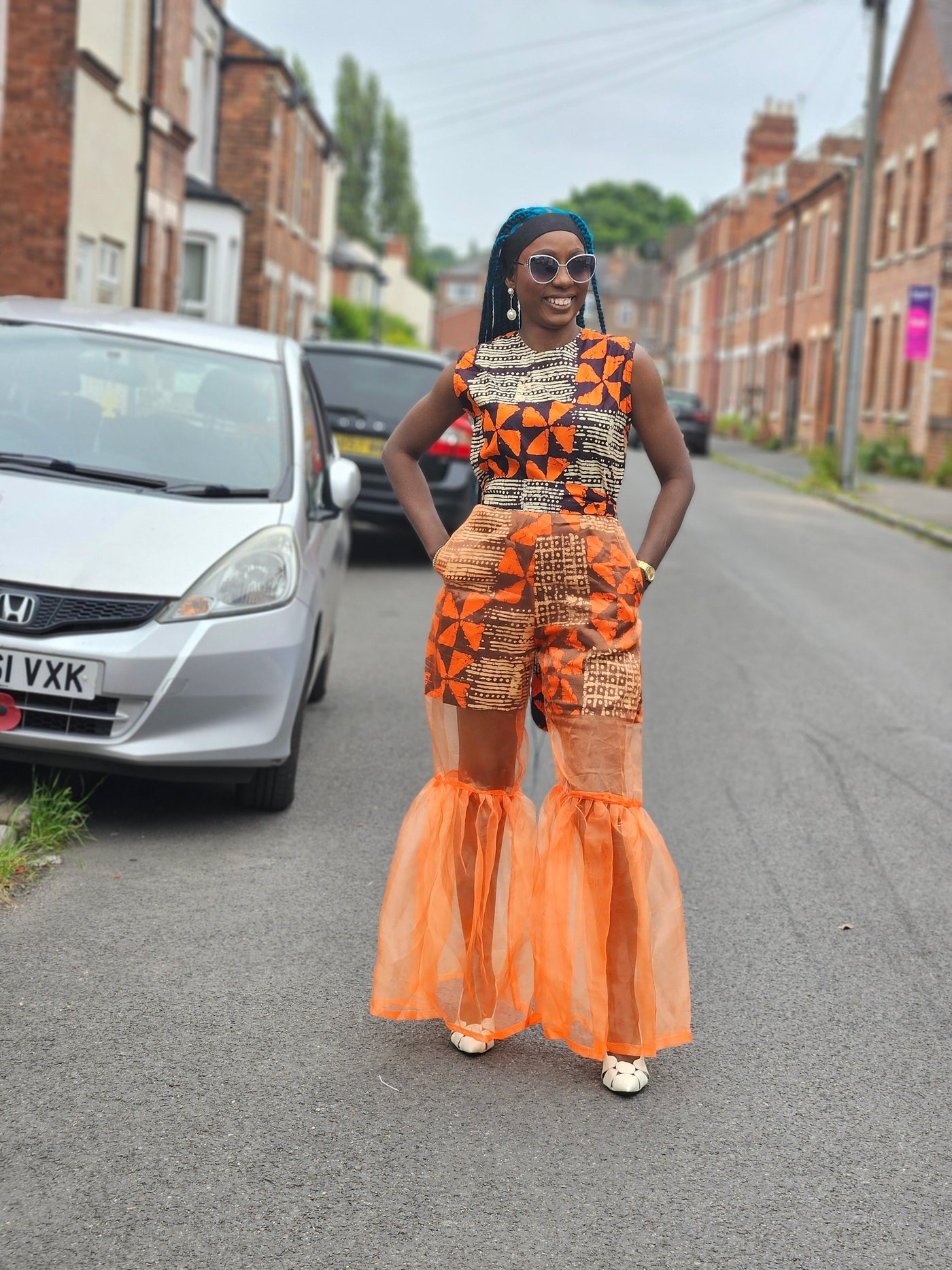 ADUNBI AFRICAN PRINT JUMPSUIT (ORANGE)