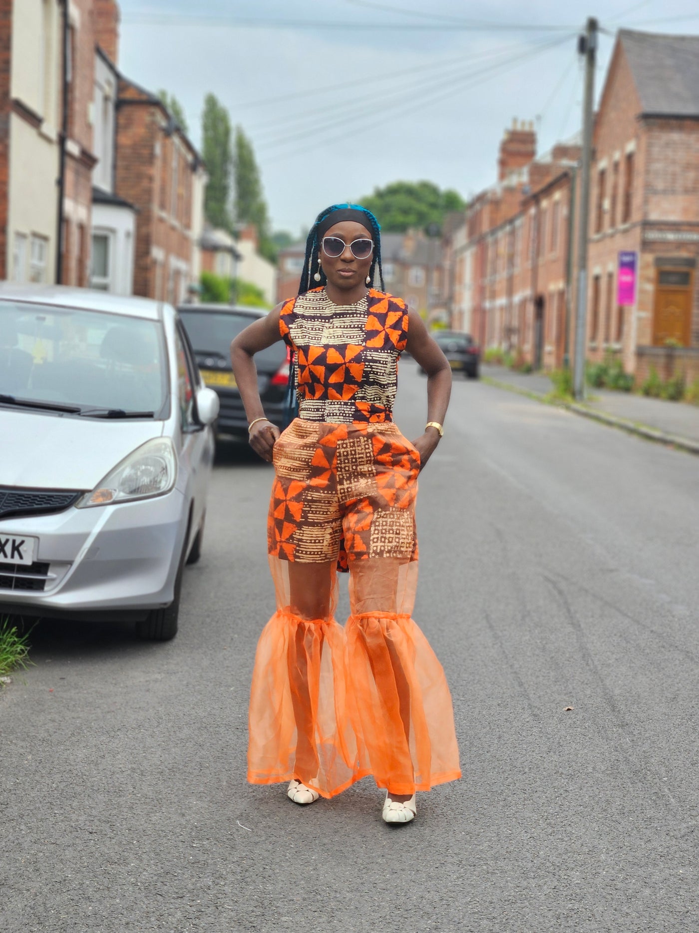 ADUNBI AFRICAN PRINT JUMPSUIT (ORANGE)