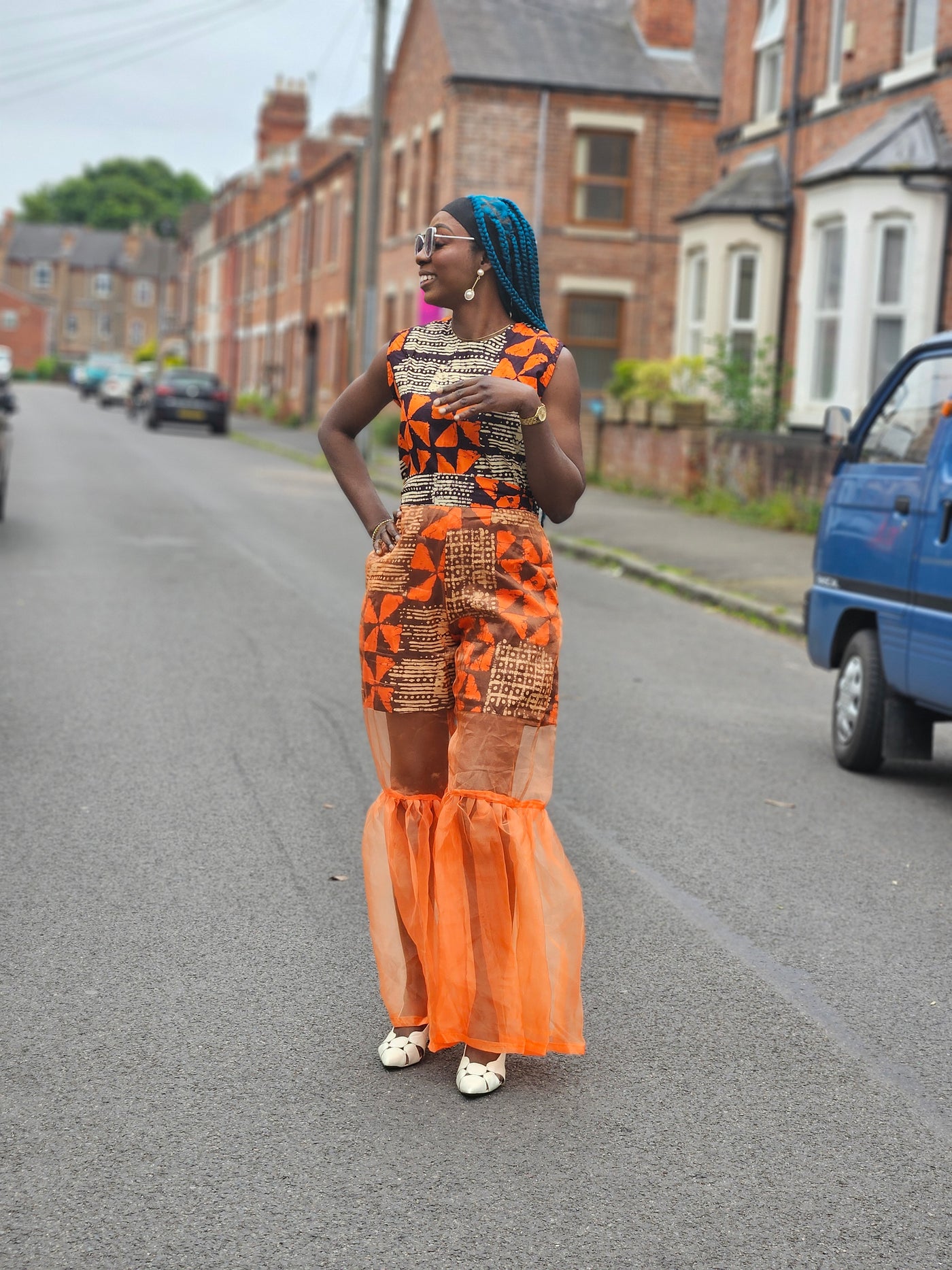 ADUNBI AFRICAN PRINT JUMPSUIT (ORANGE)