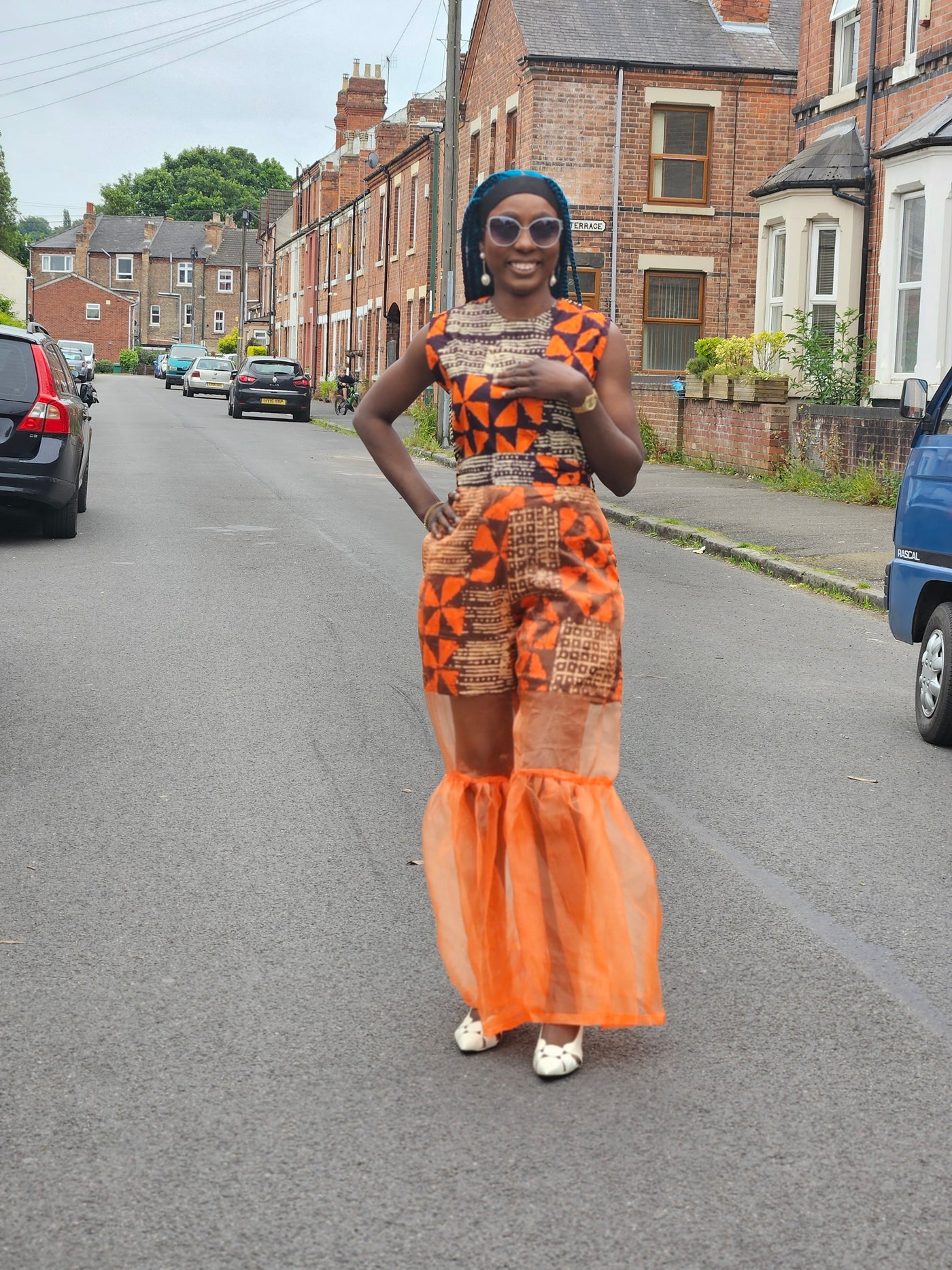 ADUNBI AFRICAN PRINT JUMPSUIT (ORANGE)