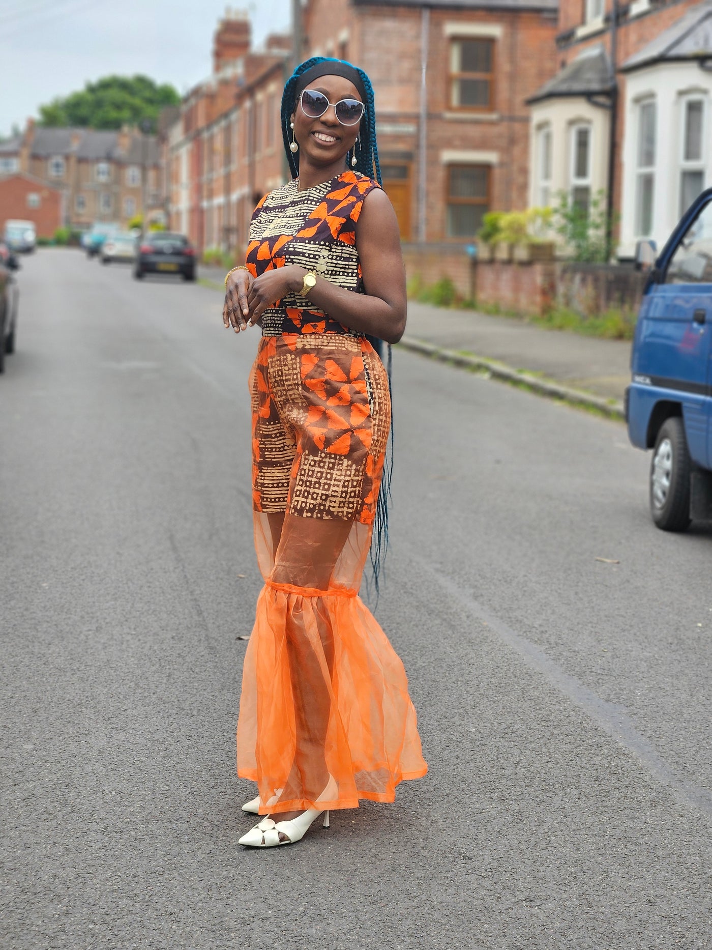 ADUNBI AFRICAN PRINT JUMPSUIT (ORANGE)