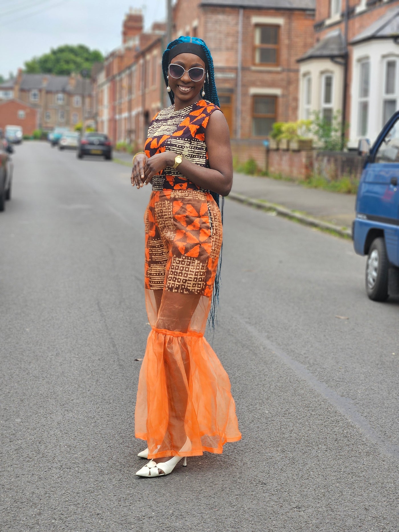 ADUNBI AFRICAN PRINT JUMPSUIT (ORANGE)