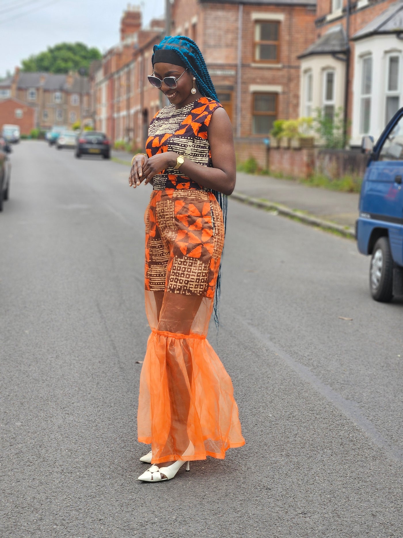 ADUNBI AFRICAN PRINT JUMPSUIT (ORANGE)