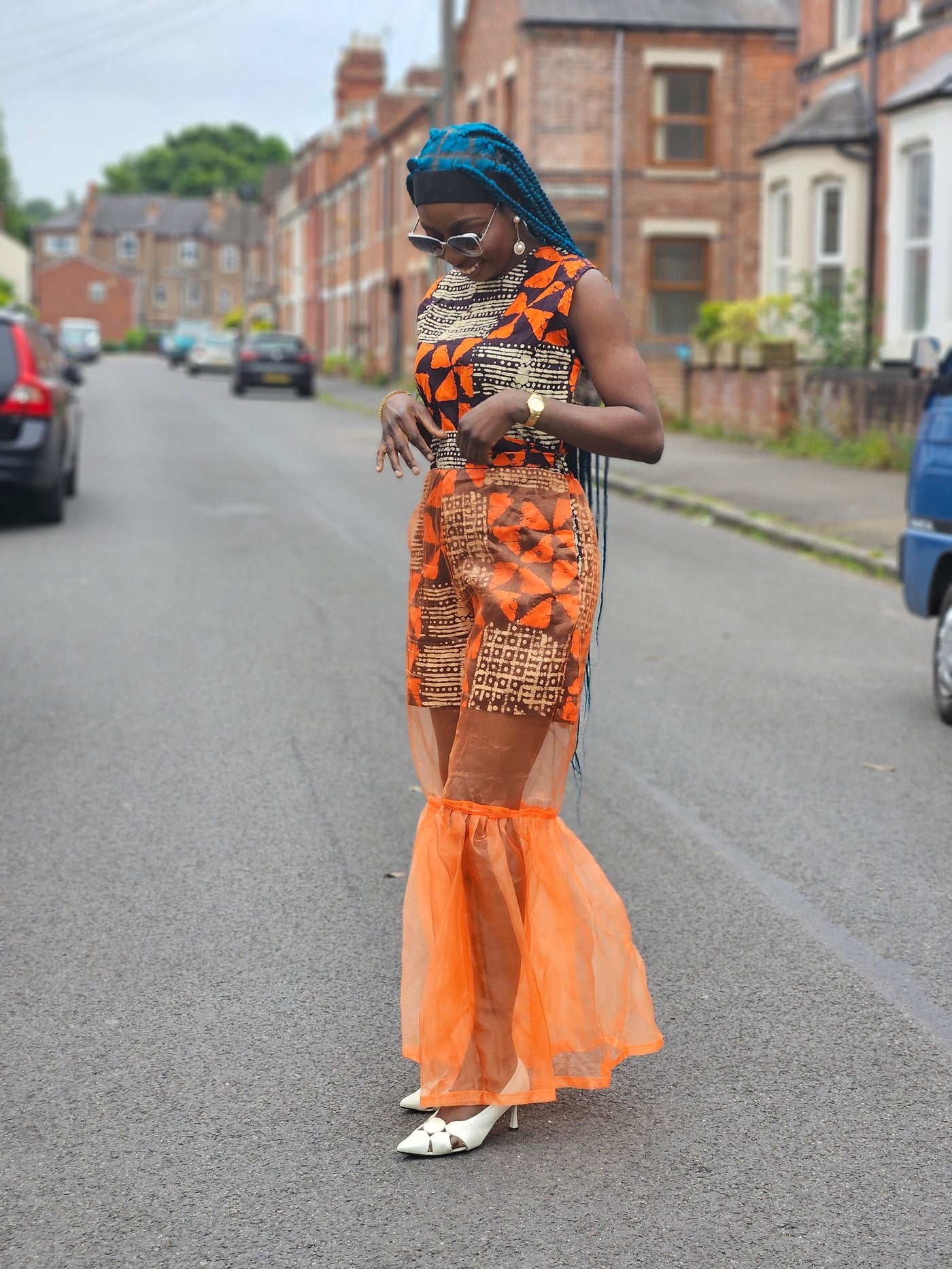 ADUNBI AFRICAN PRINT JUMPSUIT (ORANGE)