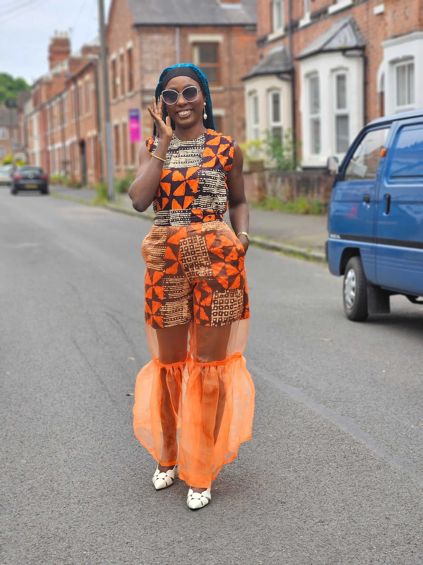 ADUNBI AFRICAN PRINT JUMPSUIT (ORANGE)