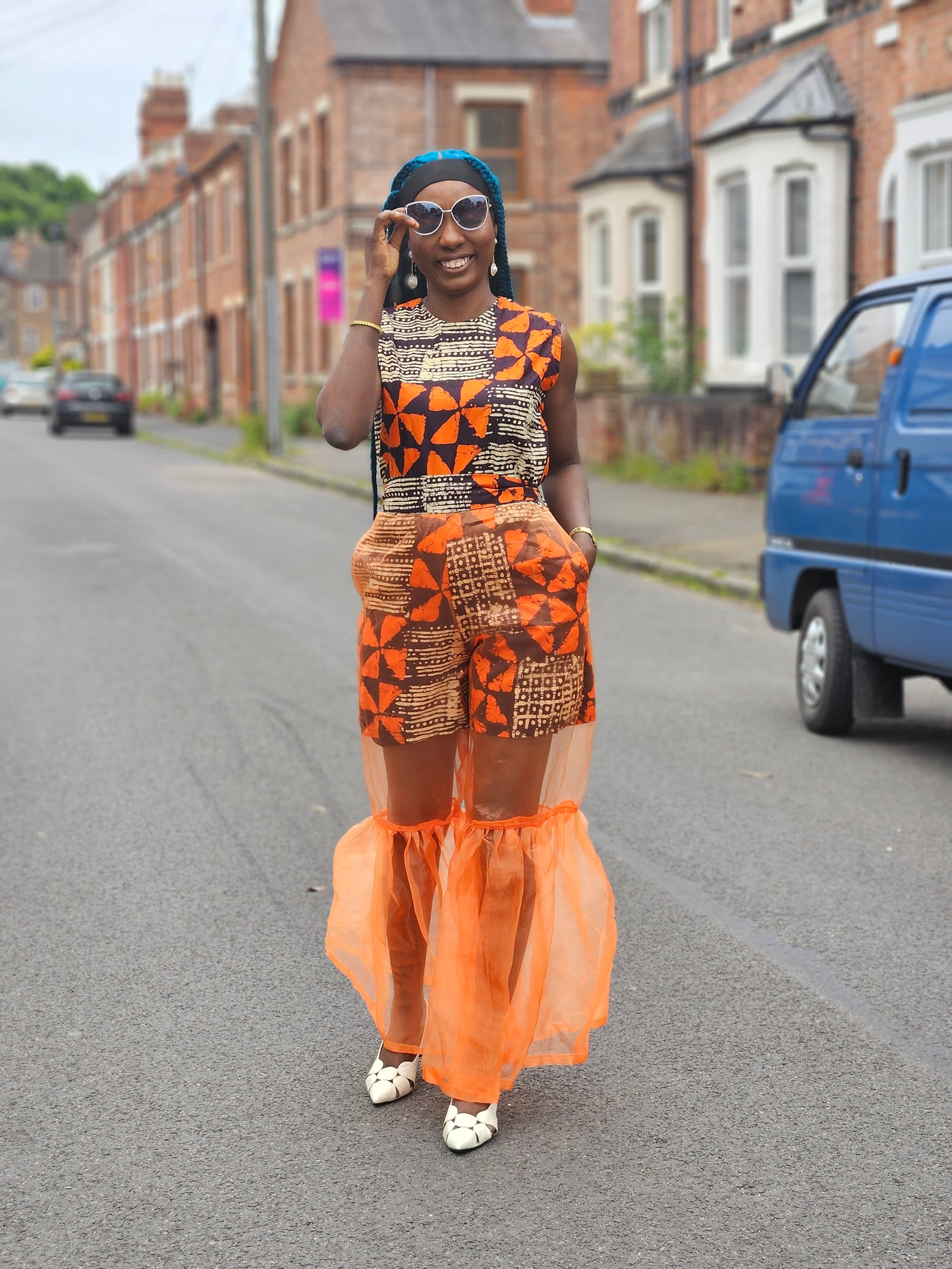 ADUNBI AFRICAN PRINT JUMPSUIT (ORANGE)