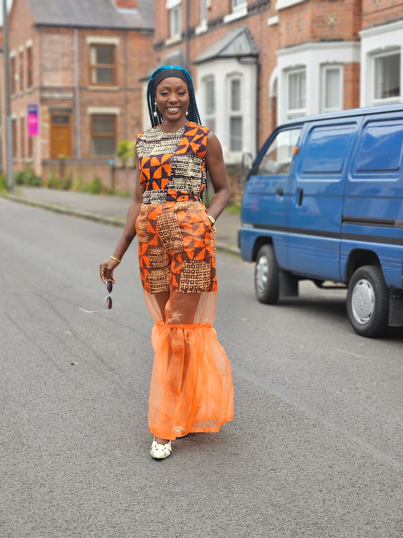 ADUNBI AFRICAN PRINT JUMPSUIT (ORANGE)