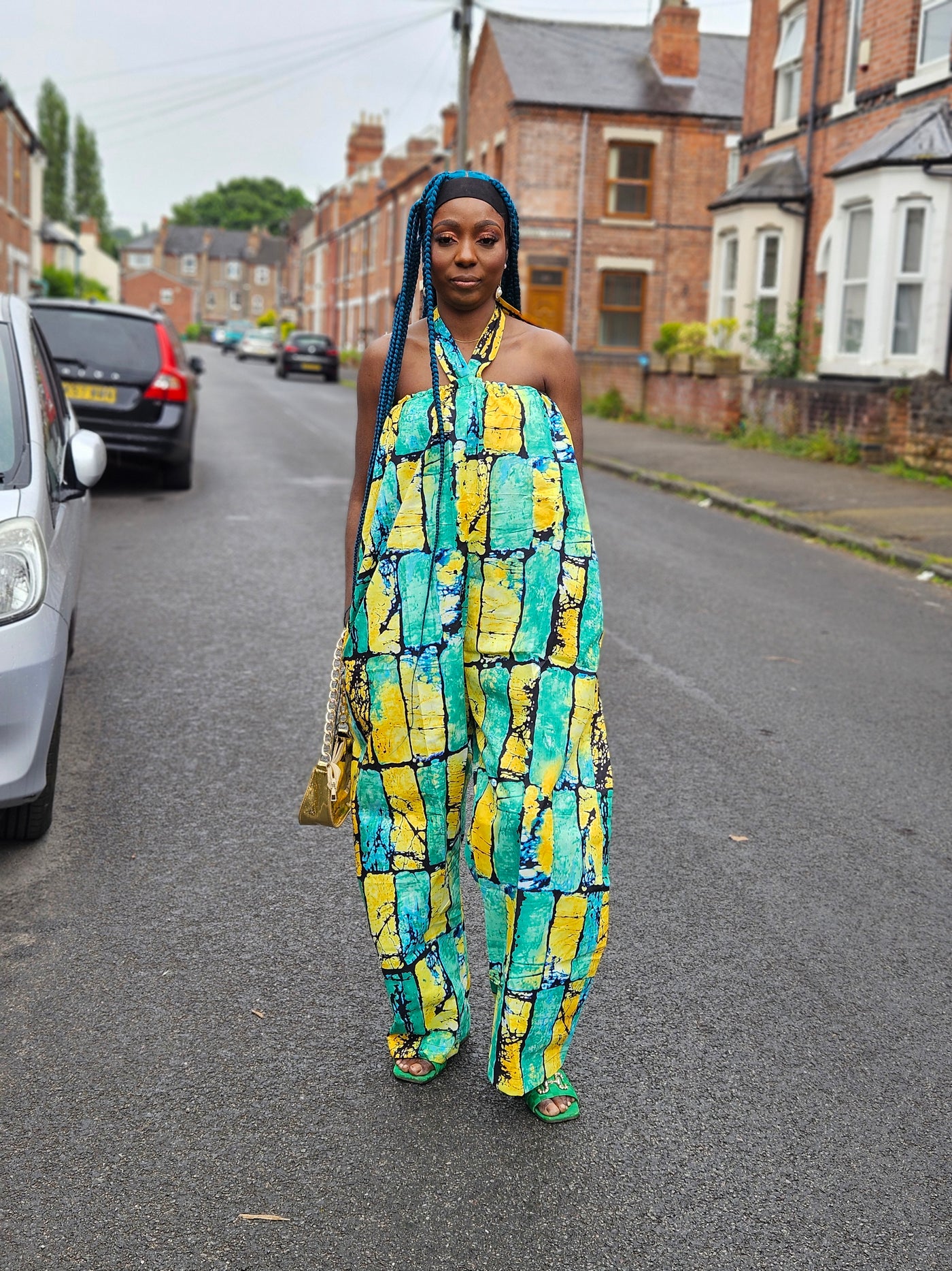 EZINNE AFRICAN PRINT JUMPSUIT (GREEN & YELLOW)