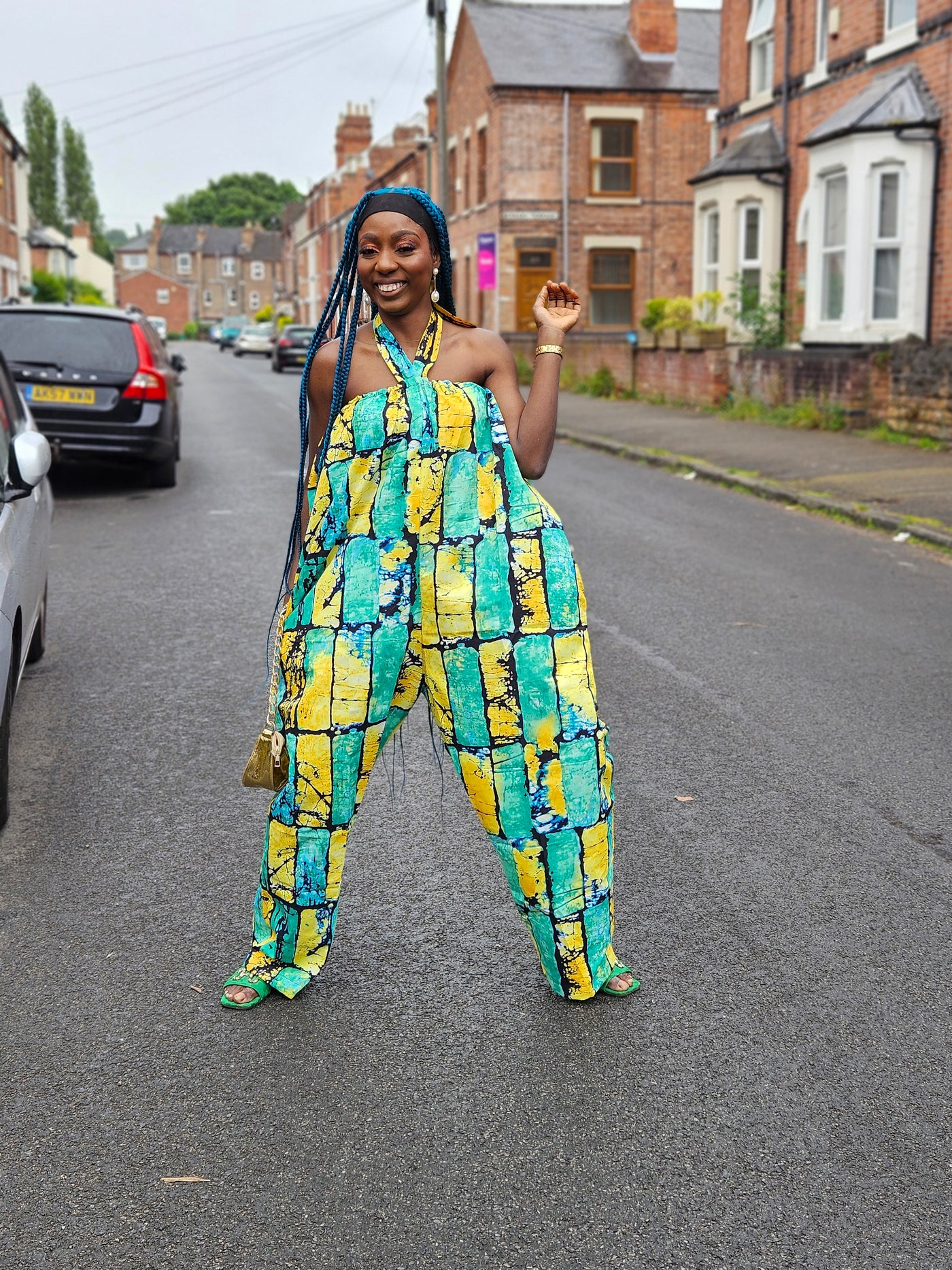 EZINNE AFRICAN PRINT JUMPSUIT (GREEN & YELLOW)