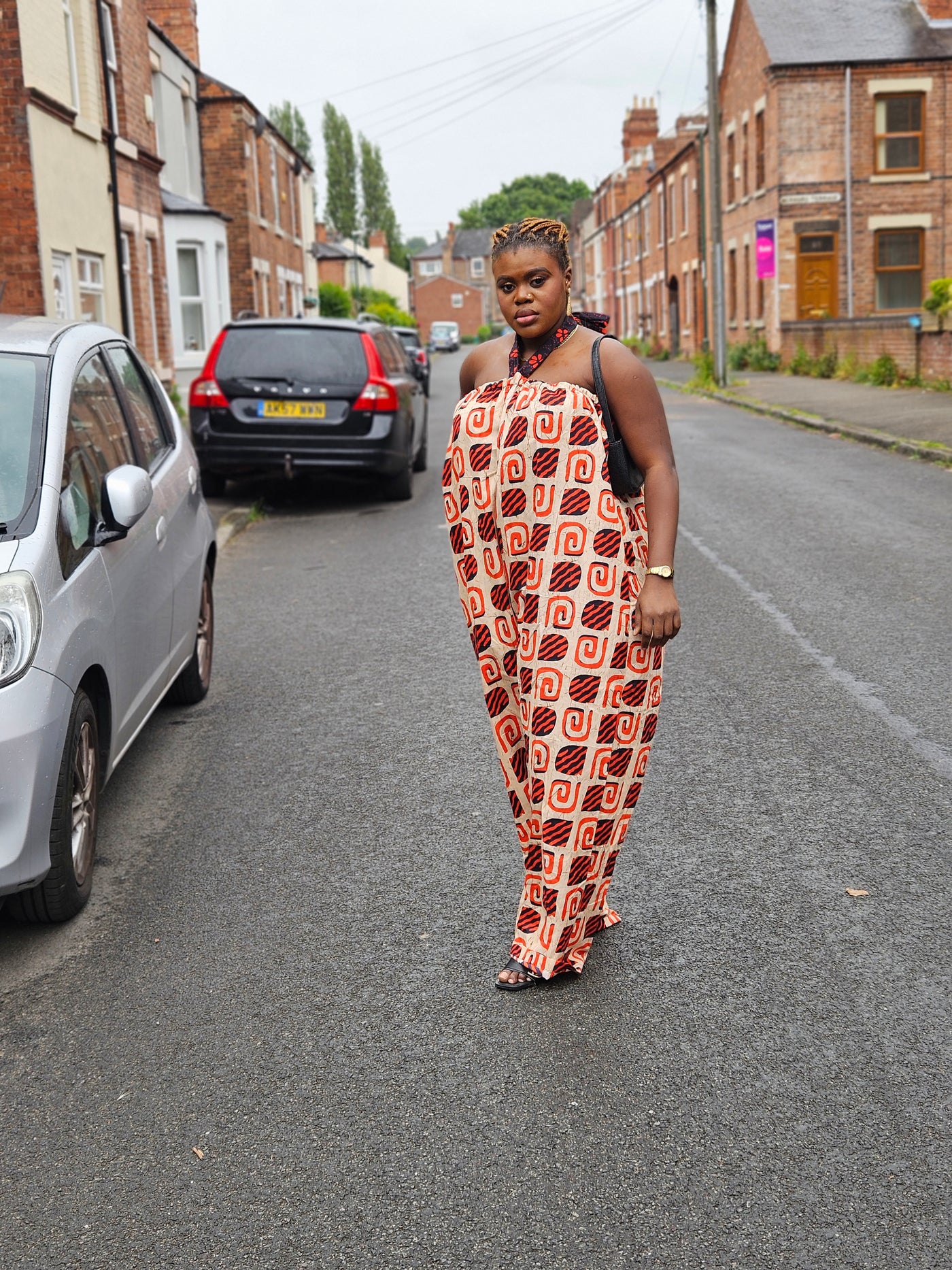 EZINNE AFRICAN PRINT JUMPSUIT (ORANGE & CREAM)