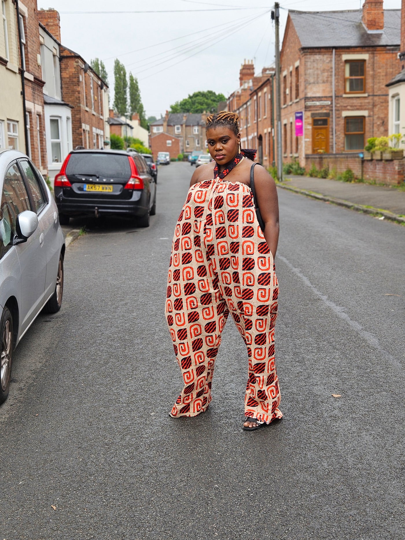 EZINNE AFRICAN PRINT JUMPSUIT (ORANGE & CREAM)