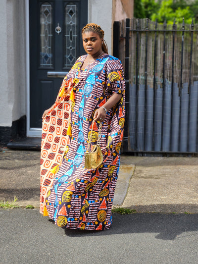 ABEKE AFRICAN PRINT MAXI BUBU DRESS