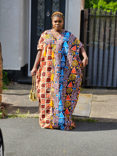 ABEKE AFRICAN PRINT MAXI BUBU DRESS