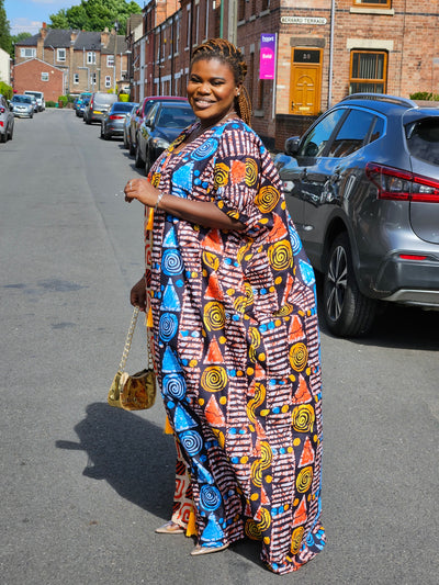 ABEKE AFRICAN PRINT MAXI BUBU DRESS