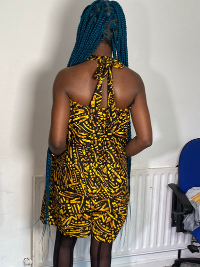 IKE AFRICAN PRINT PLAYSUIT (YELLOW)